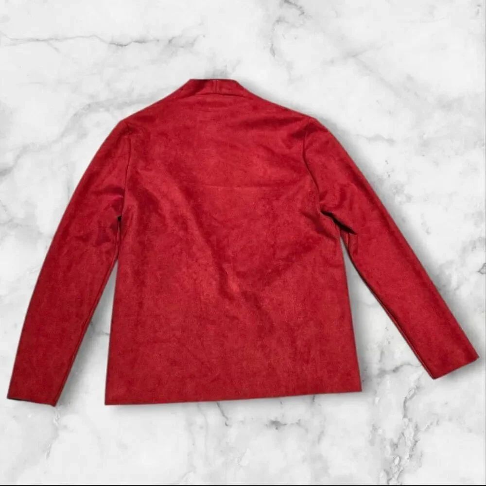 Zara Woman's Red Velvet Cardigan Size Small - Picture 2 of 2